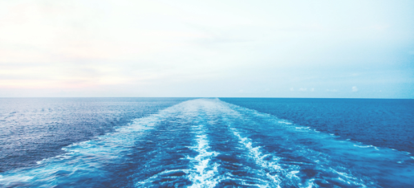 Ocean with wake